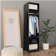 Wardrobe black high gloss 50 x 50 x 200 cm chipboard 800241 - Wardrobe
