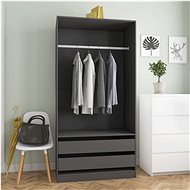 Wardrobe grey 100 x 50 x 200 cm chipboard 800605 - Wardrobe