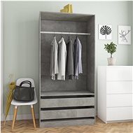 Wardrobe concrete grey 100 x 50 x 200 cm chipboard 800607 - Wardrobe