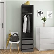Wardrobe with drawers grey glossy 50x50x200 cm chipboard 800620 - Wardrobe
