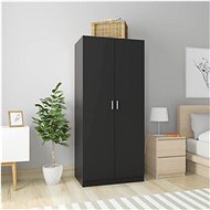 Wardrobe black 80 x 52 x 180 cm chipboard 800622 - Wardrobe