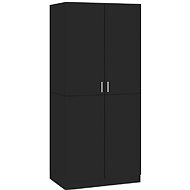 Wardrobe black with high gloss 80 x 52 x 180 cm chipboard 800628 - Wardrobe