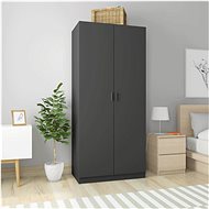 Wardrobe grey 90 x 52 x 200 cm chipboard 800632 - Wardrobe