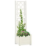 Garden box with trellis 43 x 43 x 142 cm PP white 313979 - Flower Box