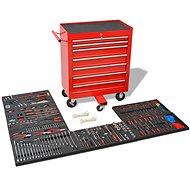 Workshop tool trolley with 1 125 tools red steel 142248 - Tool trolley