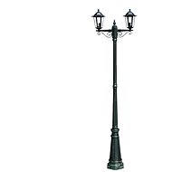 Garden lamp tall 2 arms 215 cm dark green/black aluminium - Garden Lighting