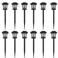 Outdoor solar LED lamp with spike, set of 12, 8,6 x 8,6 x 38 cm - Garden Lighting