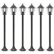 Garden pillar lamp 6 pcs E27 110 cm aluminium dark green - Garden Lighting