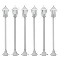 Garden column lamp 6 pcs E27 110 cm aluminium white - Garden Lighting