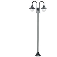 Garden column lamp 2 arms E27 220 cm aluminium dark green - Garden Lighting