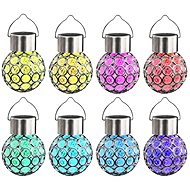 Hanging solar lamp 8 pcs RGB LED lights - Garden Lighting