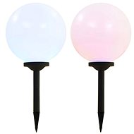 Garden solar lamp 2 pcs LED spherical 30 cm RGB - Garden Lighting