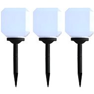 Zahradní solární lampy 3 ks LED krychlové 20 cm bílé - Zahradní osvětlení