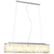 Ceiling lamp with crystal beads silver 104 cm E14 - Chandelier