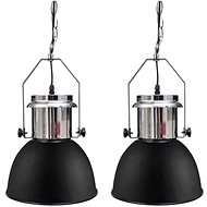 Metal ceiling lamp 2 pcs with adjustable height modern black - Garden Lighting