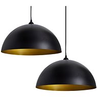 Ceiling lamp hemisphere 2 pcs with adjustable height black - Chandelier