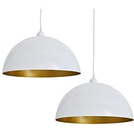 Ceiling lamp hemisphere 2 pcs with adjustable height white - Chandelier