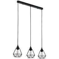 Ceiling lamp with diamond design black 3 x E27 bulbs - Chandelier