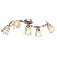 Ceiling lamp transparent glass shades 5 bulbs E14 tulip - Chandelier