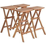 Folding bar stools 4 pcs solid teak 44728 - Garden Stool