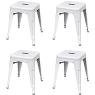 Stackable stools 4 pcs white steel 3052644 - Garden Stool
