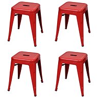 Stackable stools 4 pcs red steel 3052648 - Garden Stool