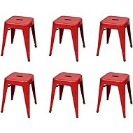 Stackable chairs 6 pcs red steel 3052649 - Garden Stool