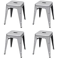 Stackable stools 4 pcs grey steel 3052650 - Garden Stool