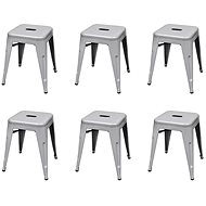 Stackable chairs 6 pcs grey steel 3052651 - Garden Stool