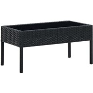 Zahradní stůl černý 75 x 40 x 37 cm polyratan 45904 - Zahradní stůl