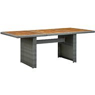 Zahradní stůl světle šedý polyratan a masivní akáciové dřevo 313312 - Zahradní stůl