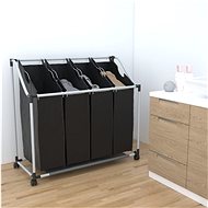 XXL Laundry basket with 4 baskets for sorting laundry - black-grey 240367 - Laundry Basket