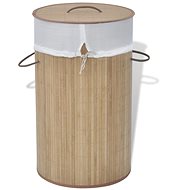 Bamboo laundry basket round natural 242723 - Laundry Basket