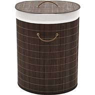Bamboo laundry basket oval dark brown 242728 - Laundry Basket