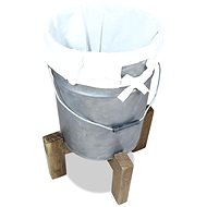 Laundry basket, recycled solid wood and iron, 30x30x58 cm 244499 - Laundry Basket