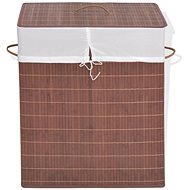 Bamboo laundry basket rectangular brown 245579 - Laundry Basket