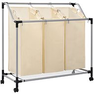 Laundry sorting basket with 3 bags cream steel 282427 - Laundry Basket
