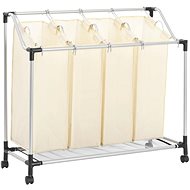 Laundry sorting basket with 4 bags cream steel 282428 - Laundry Basket