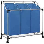 Laundry sorting basket with 3 bags blue steel 288331 - Laundry Basket