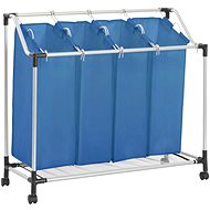 Laundry sorting basket with 4 bags blue steel 288332 - Laundry Basket