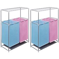 Double Sorting Basket for Dirty Laundry 2 pcs with Drying Shelf 3051493 - Laundry Basket