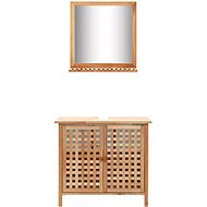 Cabinet under the washbasin with mirror solid walnut wood 247607 - Bathroom Cabinet