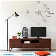 3D wall clock modern design silver 100 cm XXL 325155 - Wall Clock
