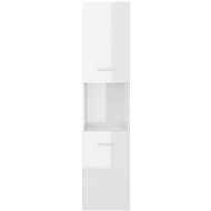 Bathroom cabinet white high gloss 30x30x130 cm chipboard 805003 - Bathroom Cabinet