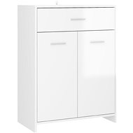Bathroom cabinet white high gloss 60 x 33 x 80 cm chipboard 805030 - Bathroom Cabinet
