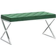 Lavice 97 cm tmavě zelená samet a nerezová ocel 289052 - Lavice