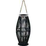 Hanging lantern for candle bamboo 60 cm black - Lantern