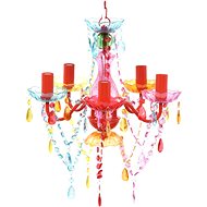 Multicoloured classic crystal chandelier for 5 bulbs - Chandelier
