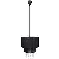 Hanging crystal chandelier with round shade black - Chandelier