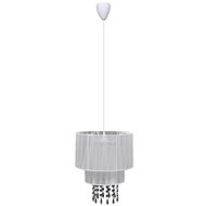Hanging crystal chandelier with round shade - white - Chandelier